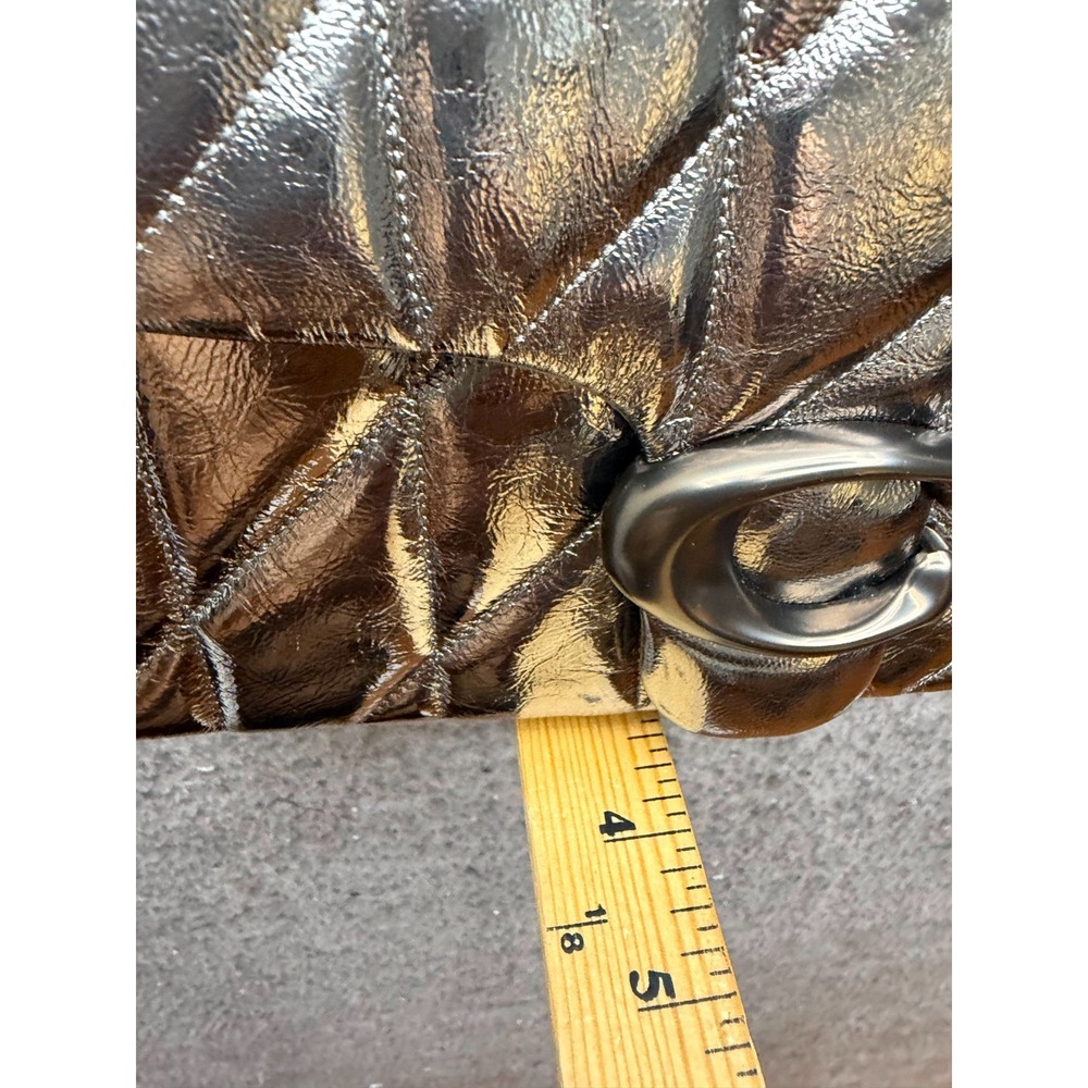 NWD Coach Quilted Metallic Leather Tabby Shoulder Bag 26 Anthracite Black - Picture 12 of 12